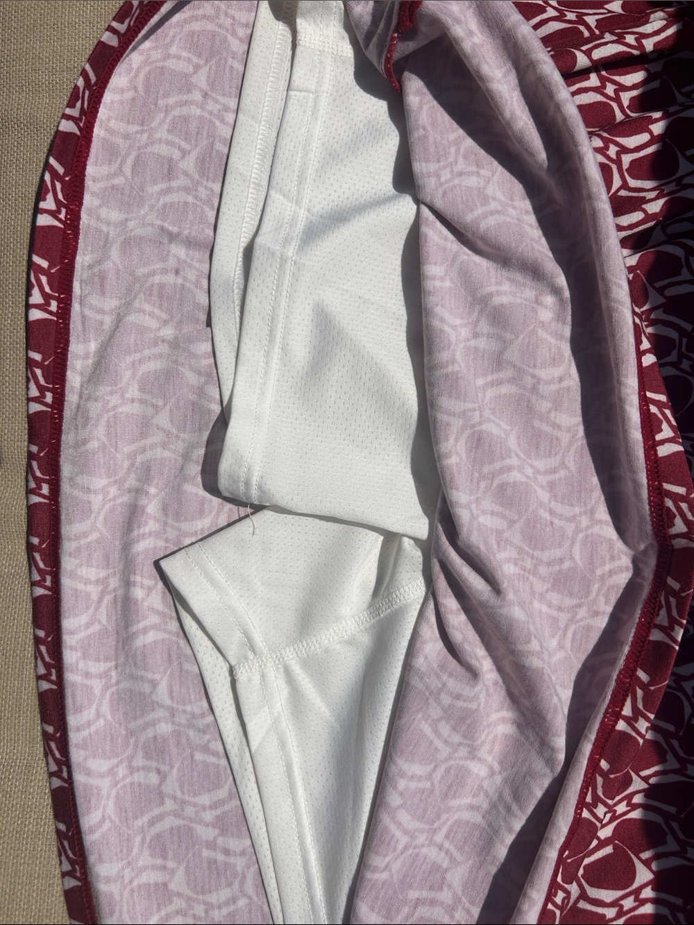 Red Geometric Drawstring Mini Skirt - Picture 3 of 4